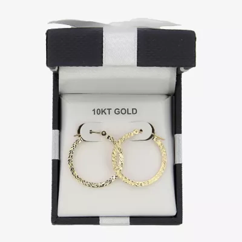 Womens 10K Gold 25mm Round Hoop Earrings