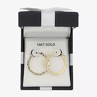 Womens 10K Gold 25mm Round Hoop Earrings
