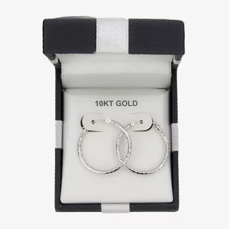 Womens 10K Gold 25mm Hoop Earrings