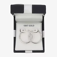 Womens 10K Gold 25mm Hoop Earrings