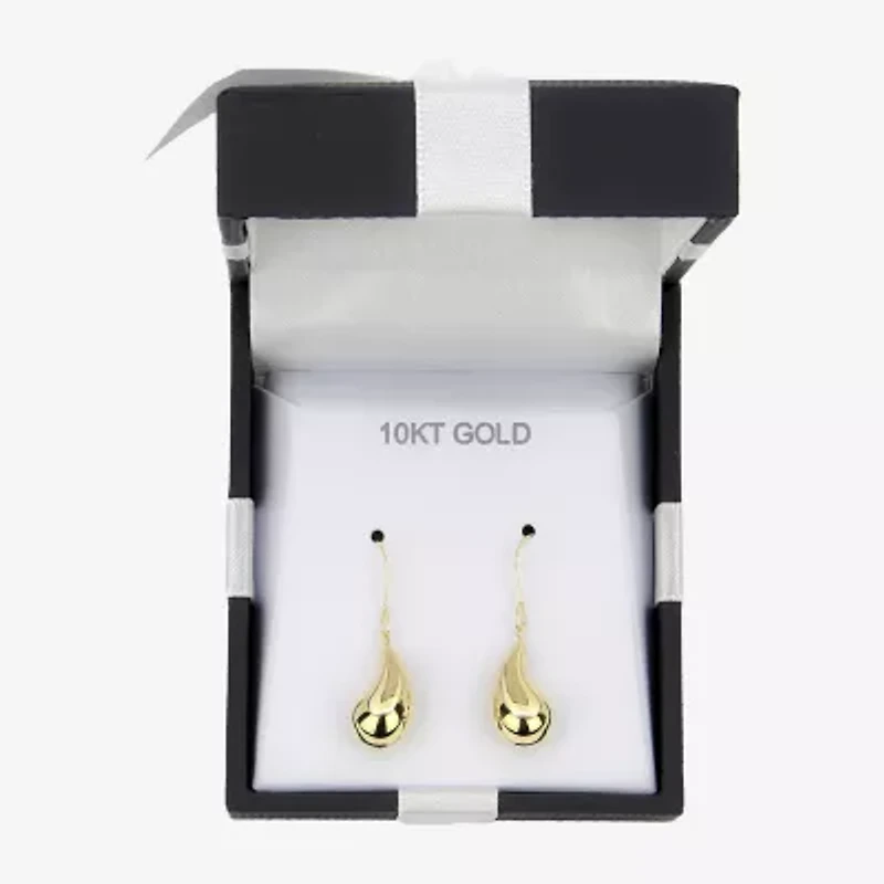 Womens 10K Gold Drop Earrings