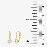 Womens White Cubic Zirconia 14K Gold 12mm Hoop Earrings