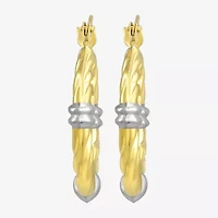 Womens 14K Gold 12mm Oval Hoop Earrings