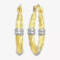 Womens 14K Gold 12mm Oval Hoop Earrings