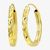 Womens 10K Gold Round Hoop Earrings