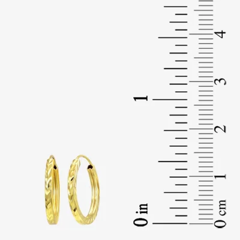 Womens 10K Gold Round Hoop Earrings