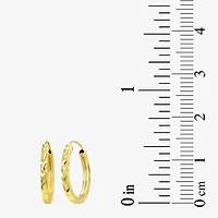 Womens 10K Gold Round Hoop Earrings