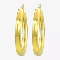 Womens 10K Gold Round Hoop Earrings