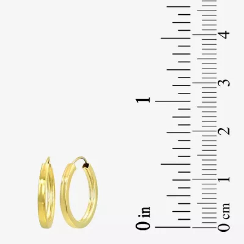 Womens 10K Gold Round Hoop Earrings