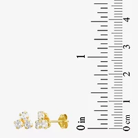 White Cubic Zirconia 10K Gold 6mm Stud Earrings