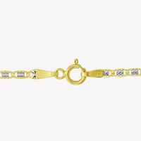 Made in Italy Womens 10K Gold 10 Inch Hollow Ankle Bracelet