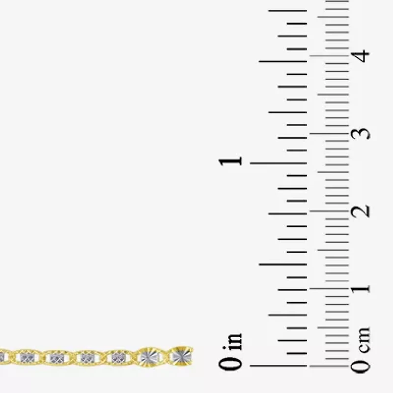 Made in Italy Womens 10K Gold 10 Inch Hollow Ankle Bracelet