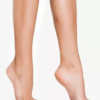 Made in Italy Womens 10K Gold 10 Inch Hollow Ankle Bracelet