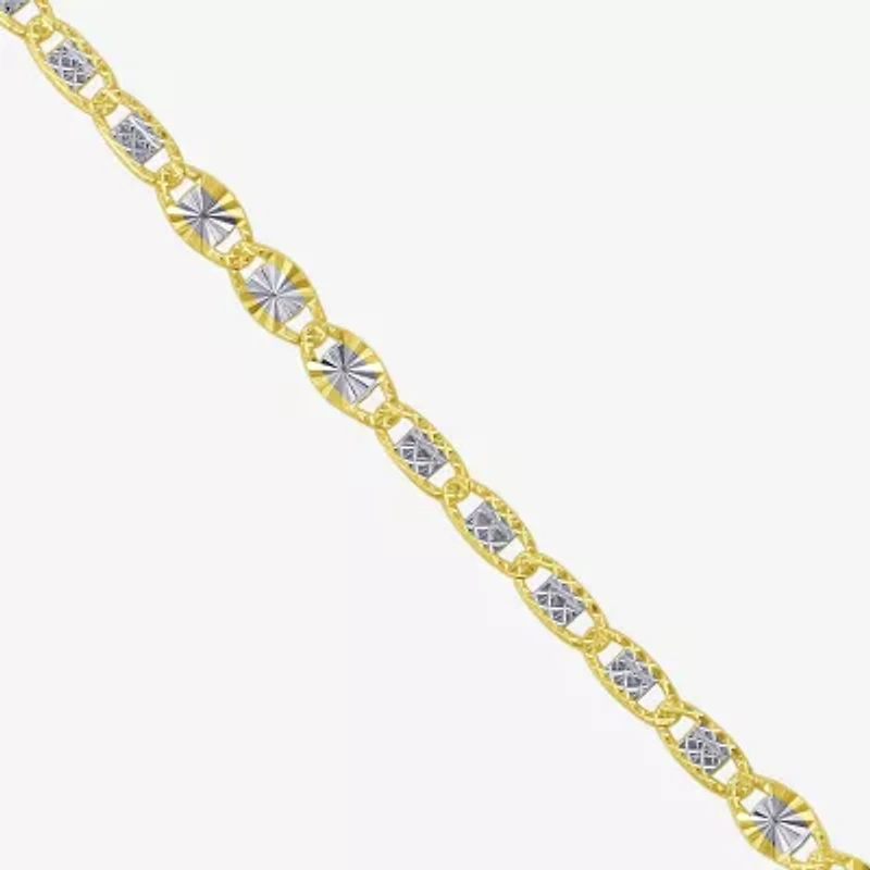 Made in Italy Womens 10K Gold 10 Inch Hollow Ankle Bracelet