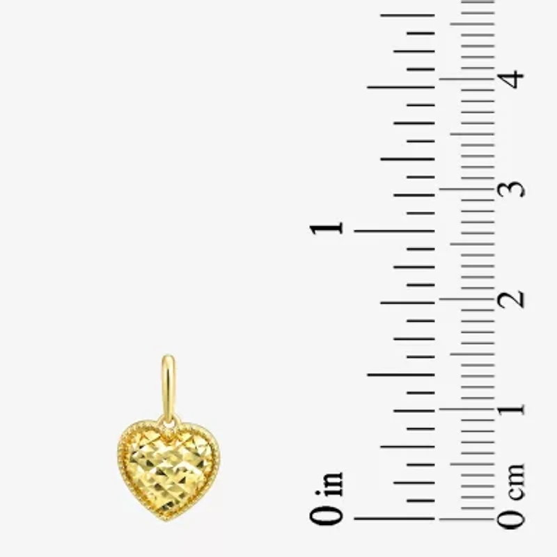 Womens 10K Gold Heart Pendant