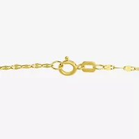 Womens 10K Gold 9 Inch Hollow Link Ankle Bracelet