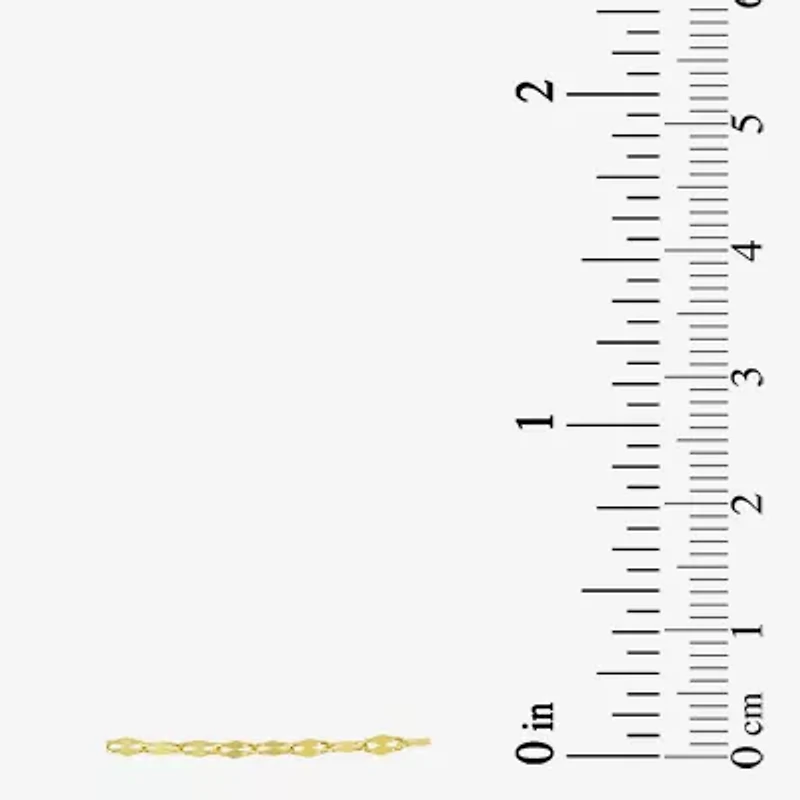 Womens 10K Gold 9 Inch Hollow Link Ankle Bracelet