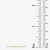 Womens 10K Gold 9 Inch Hollow Link Ankle Bracelet