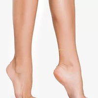 Womens 10K Gold 9 Inch Hollow Link Ankle Bracelet