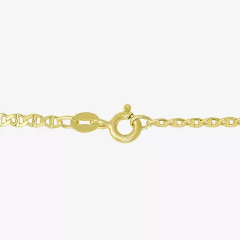 Made in Italy Womens 10K Gold 10 Inch Hollow Ankle Bracelet