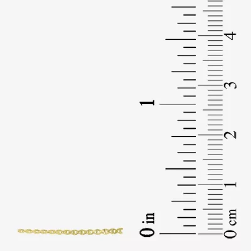 Made in Italy Womens 10K Gold 10 Inch Hollow Ankle Bracelet