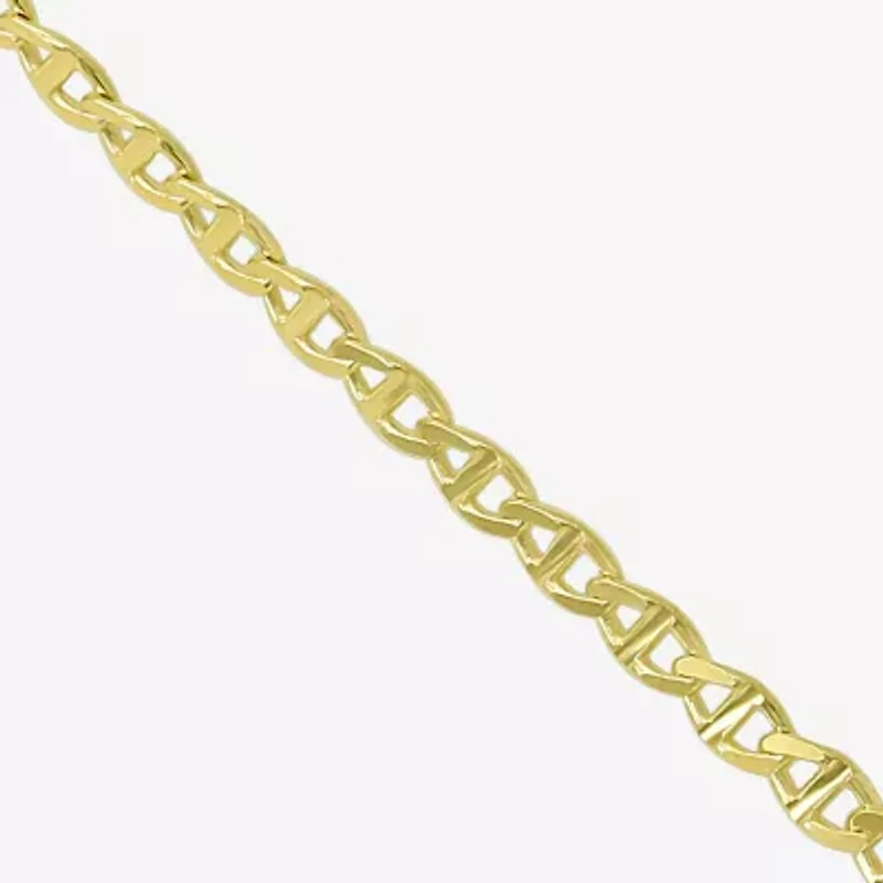 Made in Italy Womens 10K Gold 10 Inch Hollow Ankle Bracelet