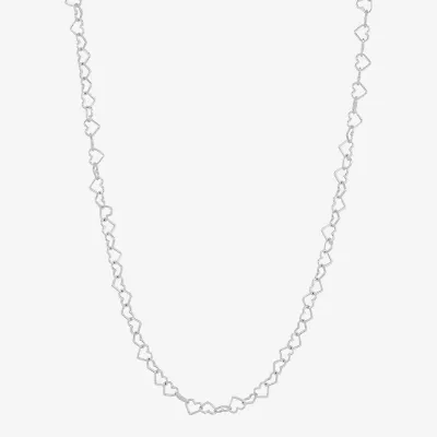 Made in Italy Womens Sterling Silver Inch Link Chain Necklace