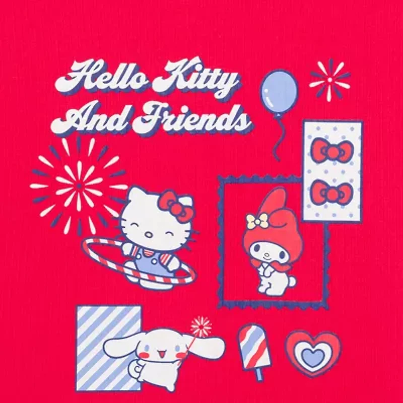 Little & Big Kid Girls Round Neck Short Sleeve Regular Fit Hello Kitty Graphic T-Shirt