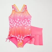ZeroXposur Big Kid Girls Tie Dye Plus One Piece Swimsuit