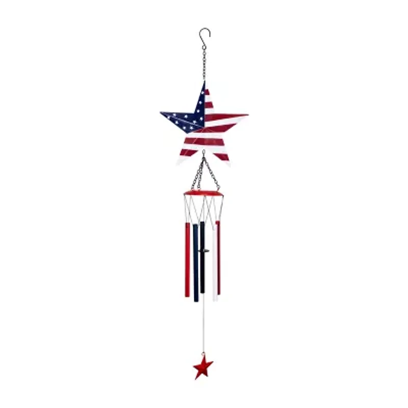 Northlight 36" Stars And Stripes Outdoor Garden Wind Chime