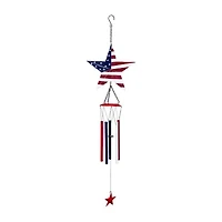 Northlight 36" Stars And Stripes Outdoor Garden Wind Chime