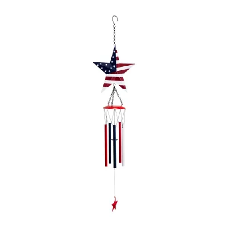 Northlight 36" Stars And Stripes Outdoor Garden Wind Chime