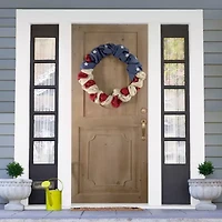 Northlight 20" Stars And Stripes Small Burlap - Unlit Wreath
