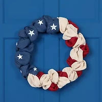 Northlight 20" Stars And Stripes Small Burlap - Unlit Wreath