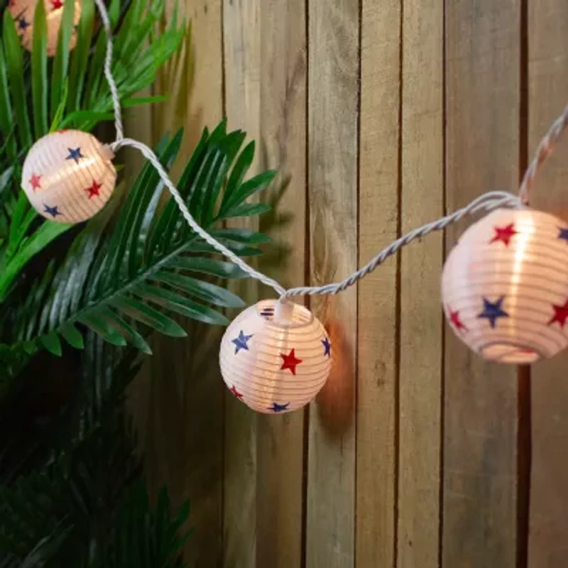 Northlight 8.5ft Stars Paper Lantern Patio Set String Lights