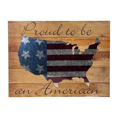 Northlight 15.75" “Proud To Be An American" Wood Wall Art