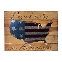 Northlight 15.75" “Proud To Be An American" Wood Wall Art
