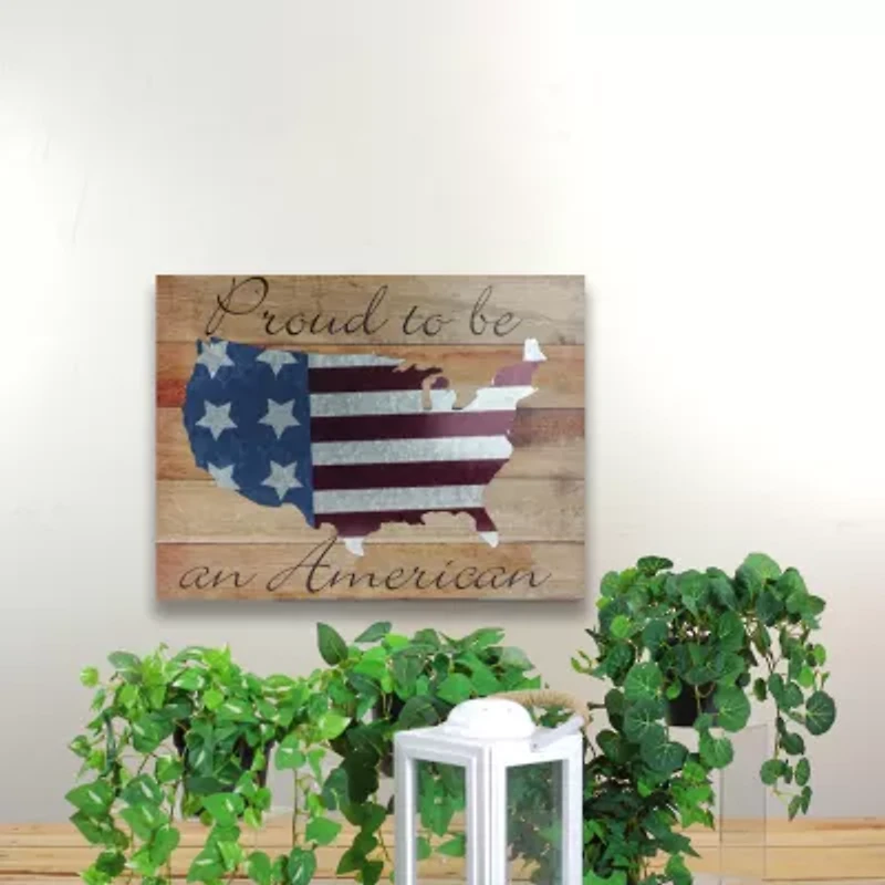 Northlight 15.75" “Proud To Be An American" Wood Wall Art