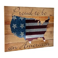 Northlight 15.75" “Proud To Be An American" Wood Wall Art