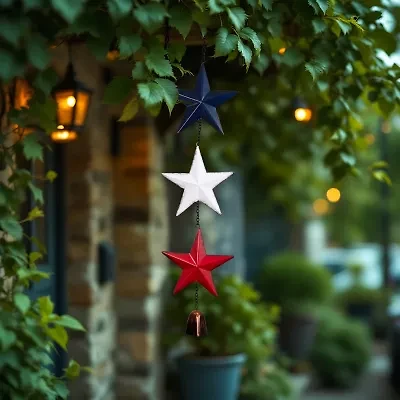 Northlight 26" Metal Stars And Bell Hanging Wind Chime