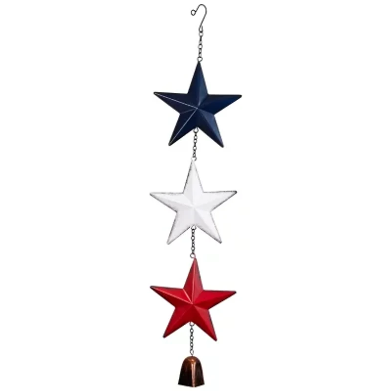Northlight 26" Metal Stars And Bell Hanging Wind Chime