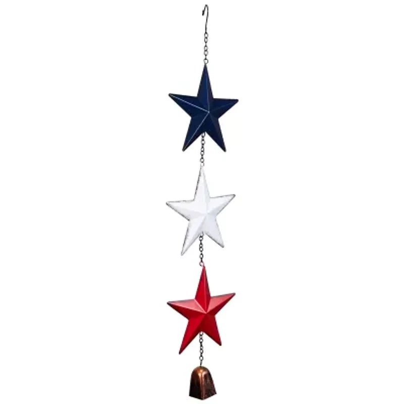 Northlight 26" Metal Stars And Bell Hanging Wind Chime
