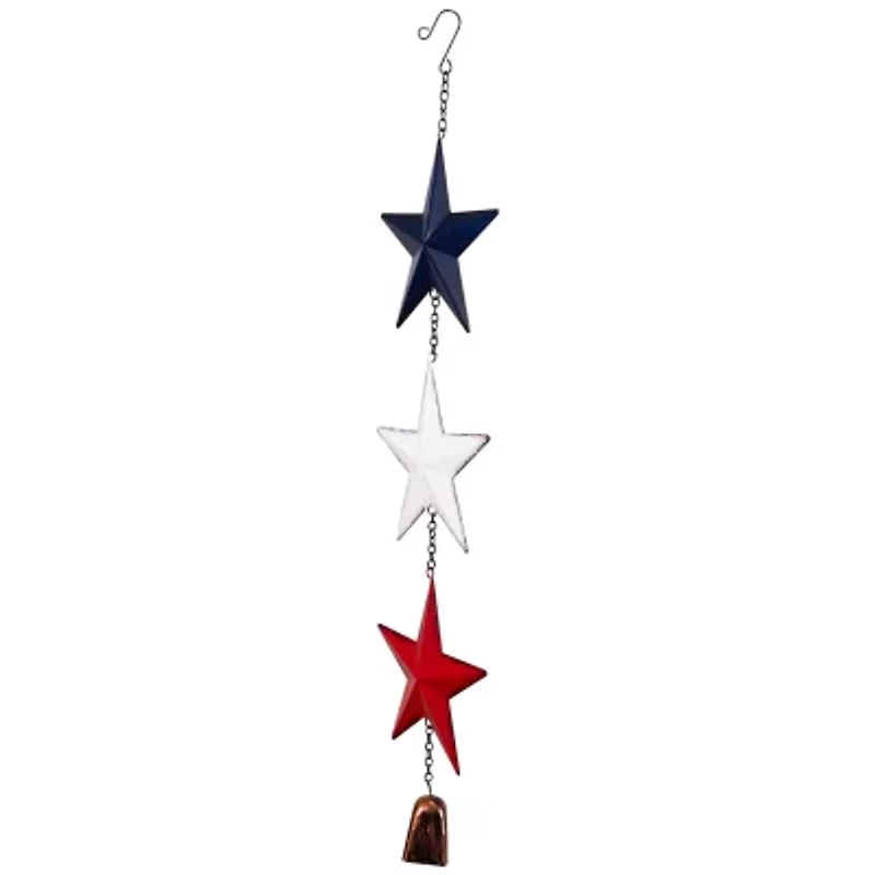 Northlight 26" Metal Stars And Bell Hanging Wind Chime