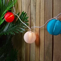 Northlight 8.5ft Paper Lantern Patio Set - Red White And Blue String Lights