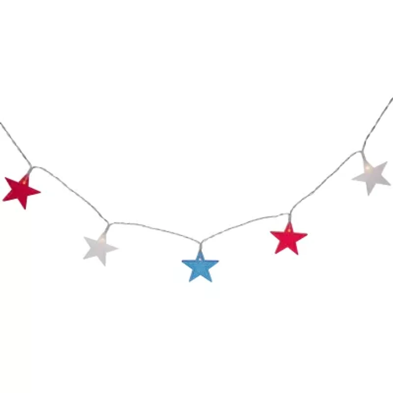 Northlight 9.5ft Americana Stars - Clear Wire String Lights