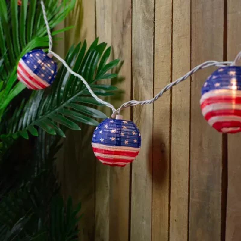 Northlight 8.5ft American Paper Lantern Patio String Lights