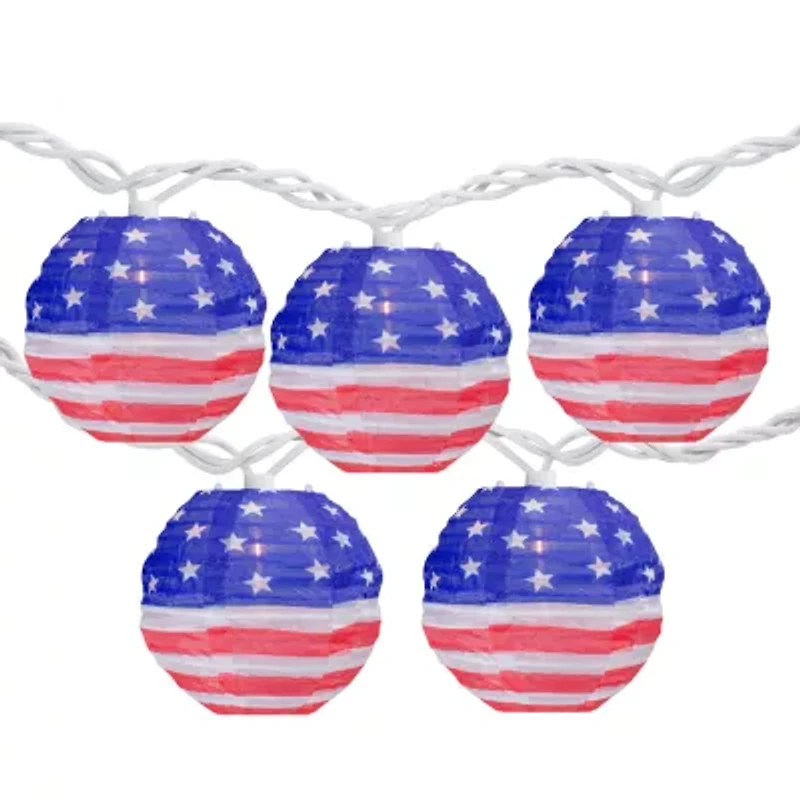 Northlight 8.5ft American Paper Lantern Patio String Lights