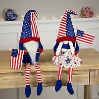 Northlight 21.25" Stars And Stripes With Dangling Legs 2-pc. Gnome
