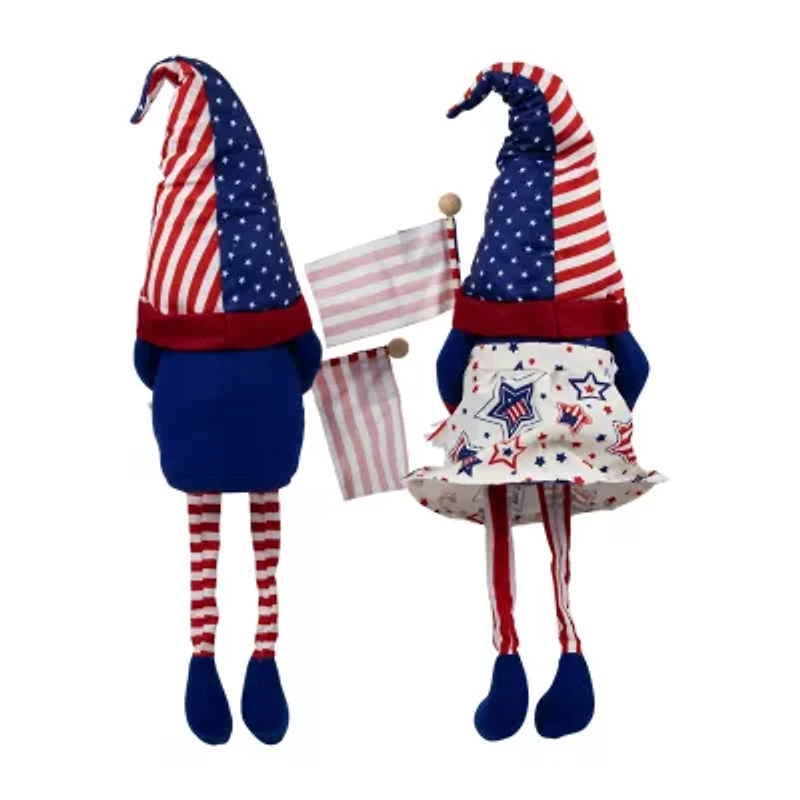 Northlight 21.25" Stars And Stripes With Dangling Legs 2-pc. Gnome