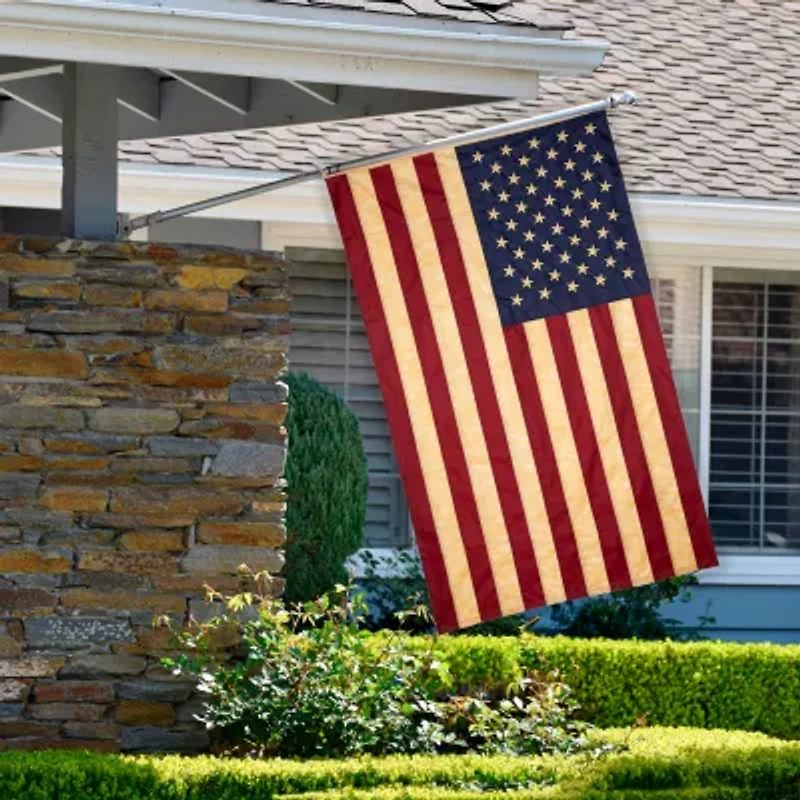 Northlight 60" Tea-Stained Embroidered Outdoor House Flags